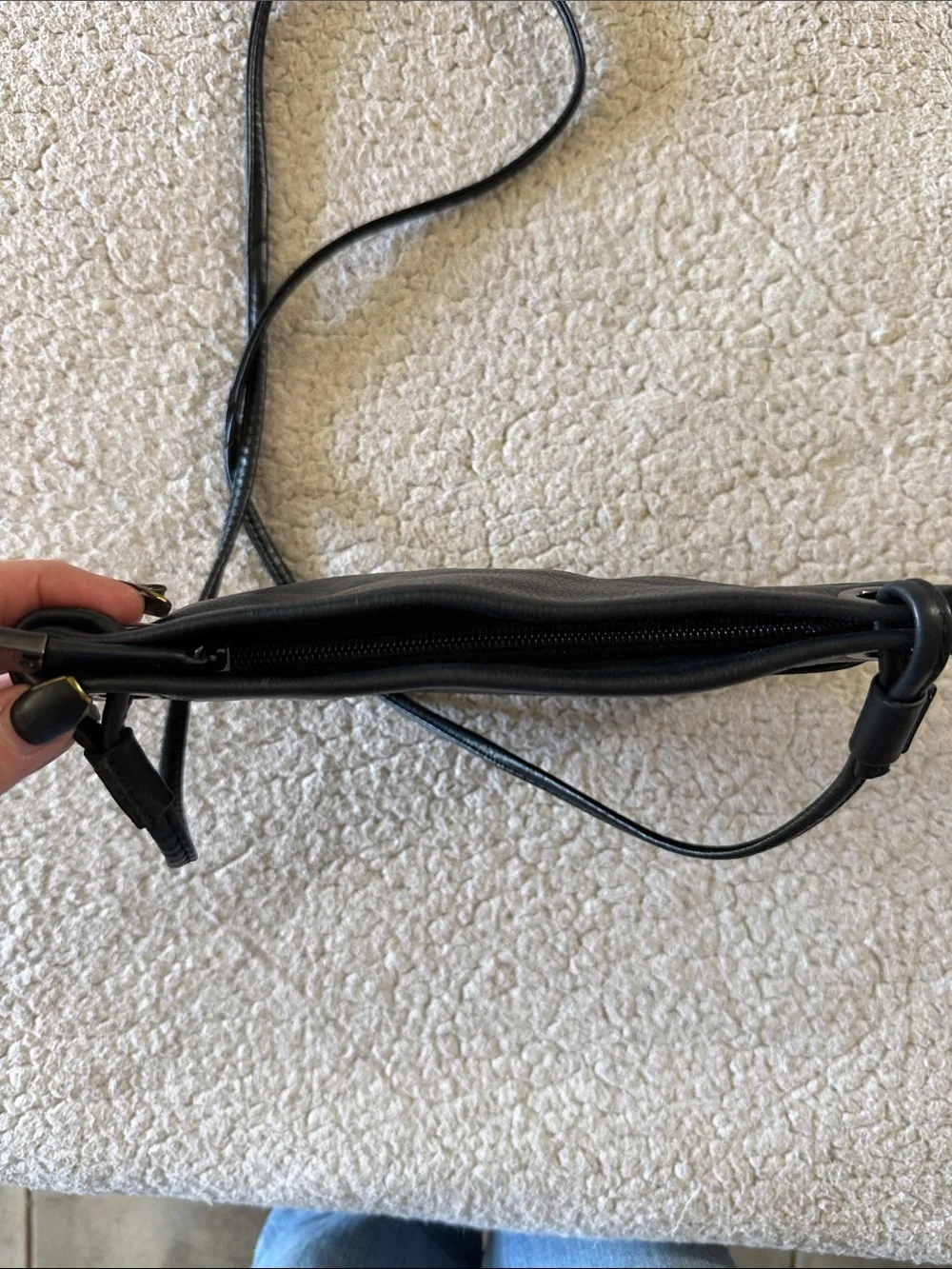 Margot by Anthropologie Black Leather Crossbody with Front Slip Pocket